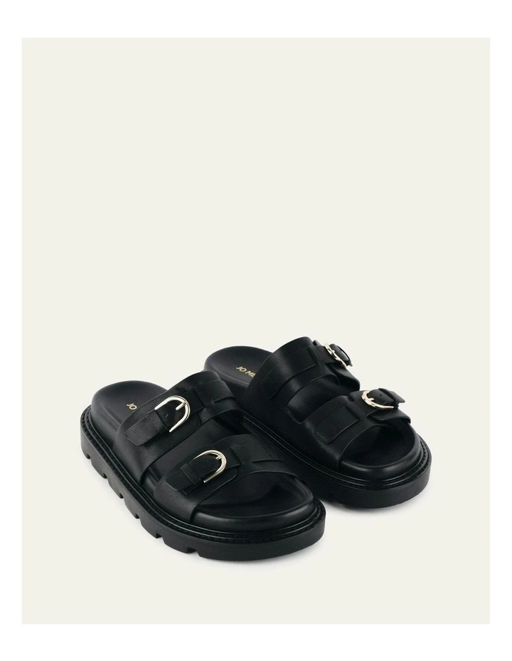 Vichy Flat Sandals in Black image 3