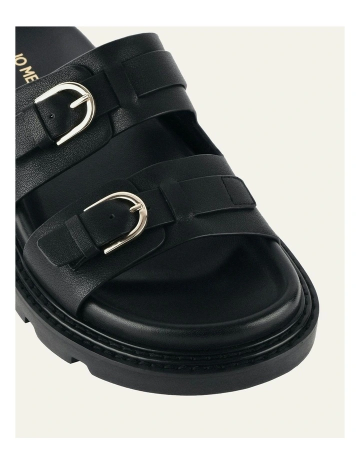 Vichy Flat Sandals in Black image 4