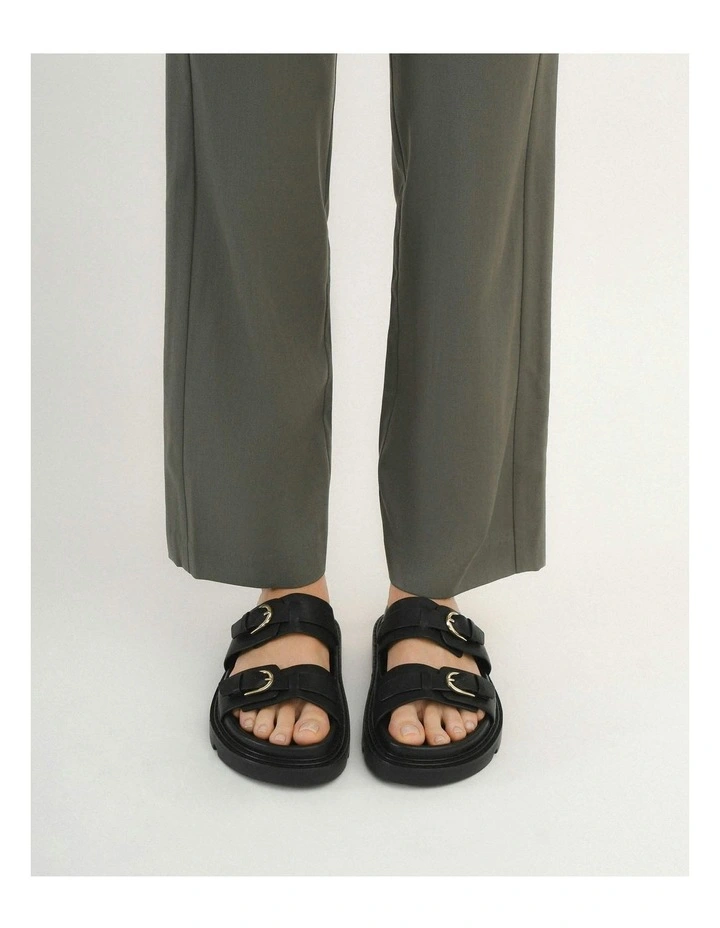 Vichy Flat Sandals in Black image 7