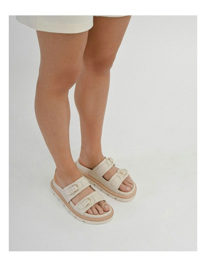 Vichy Flat Sandals in Off White image 2