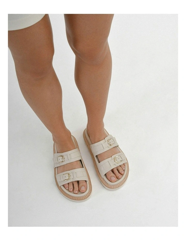 Vichy Flat Sandals in Off White image 7