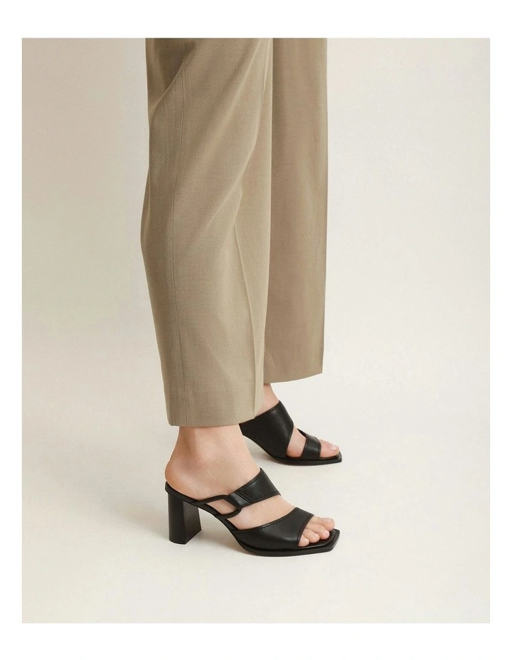Cammy Mid Heel Sandals in Black image 2