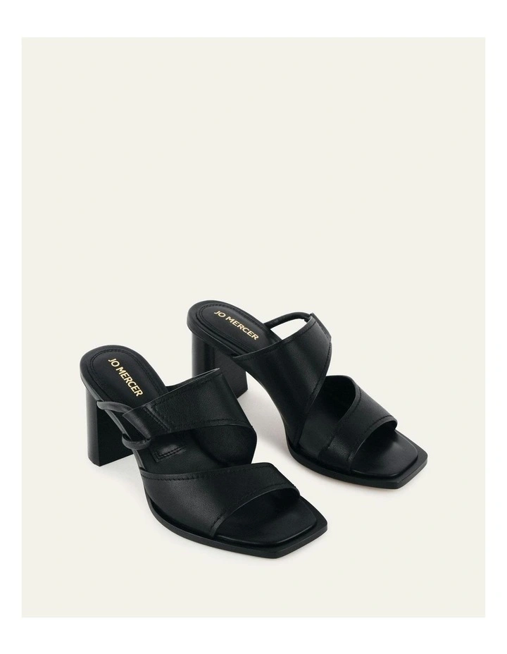 Cammy Mid Heel Sandals in Black image 3