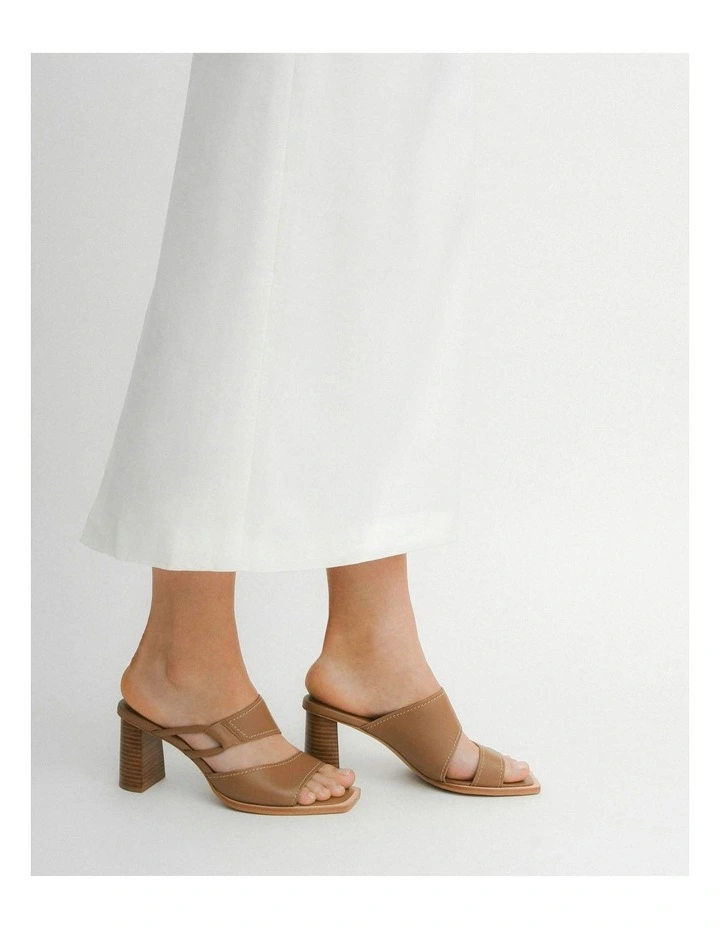 Cammy Mid Heel Sandals in Tan image 2
