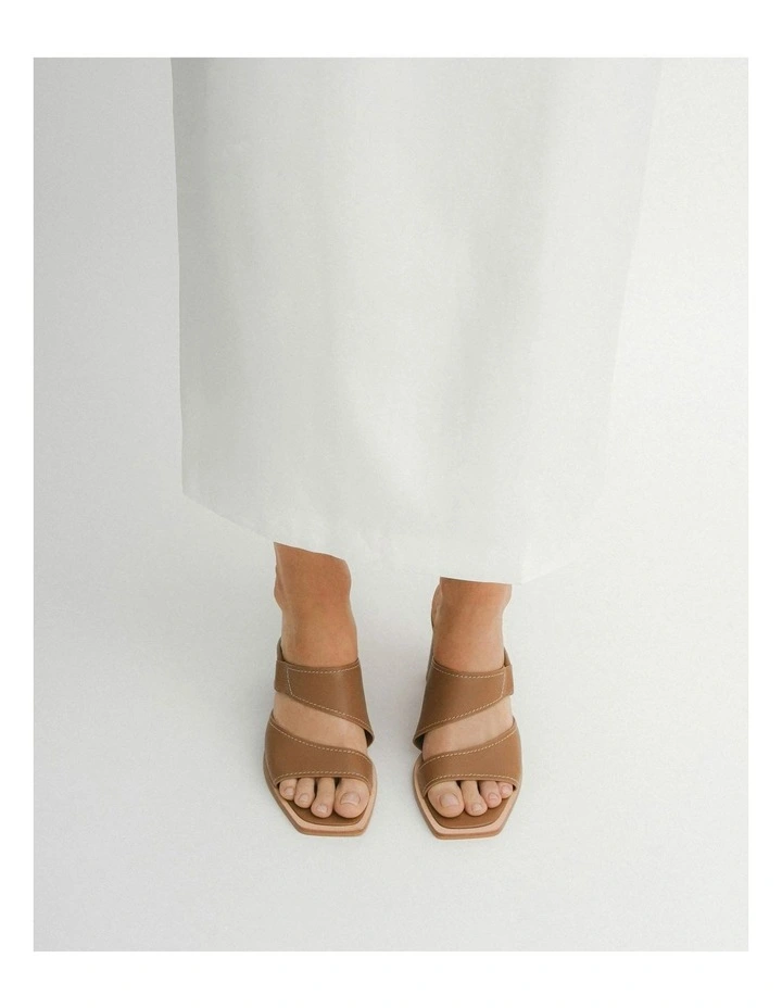 Cammy Mid Heel Sandals in Tan image 7