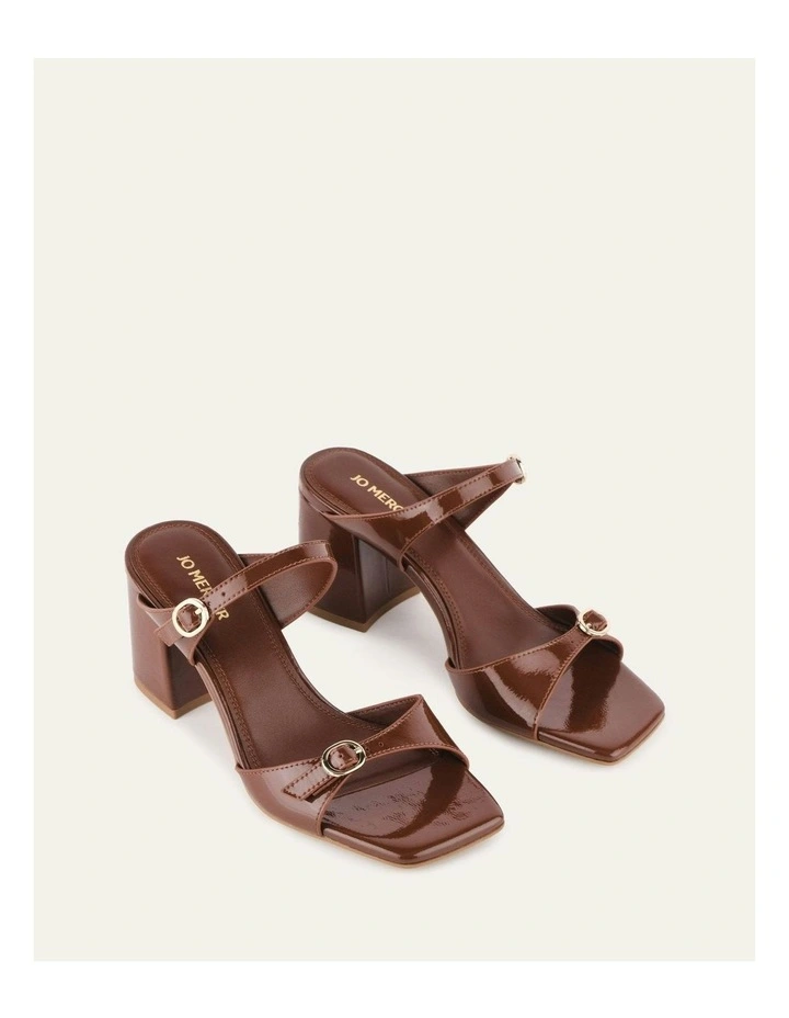 Spencer Mid Heel Sandals in Chestnut image 3