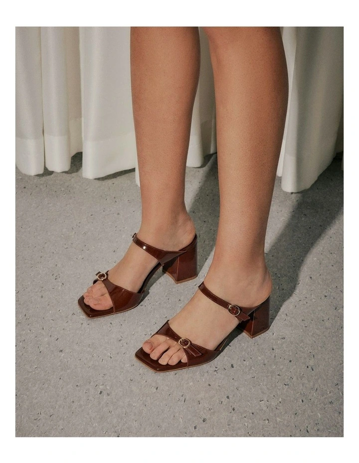Spencer Mid Heel Sandals in Chestnut image 7