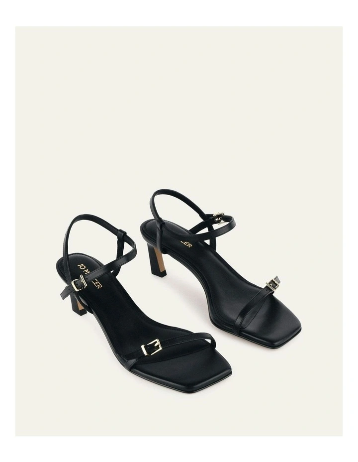 Gianni Mid Heel Sandals in Black image 3