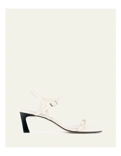 Gianni Mid Heel Sandals in Off White