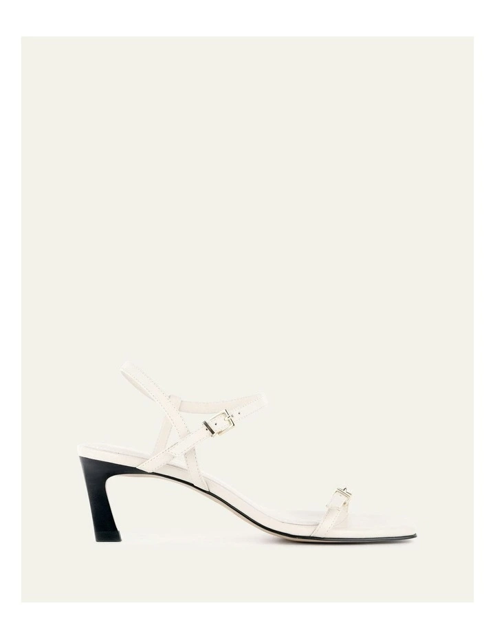 Gianni Mid Heel Sandals in Off White image 1