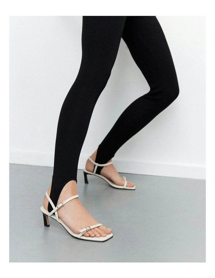 Gianni Mid Heel Sandals in Off White image 2
