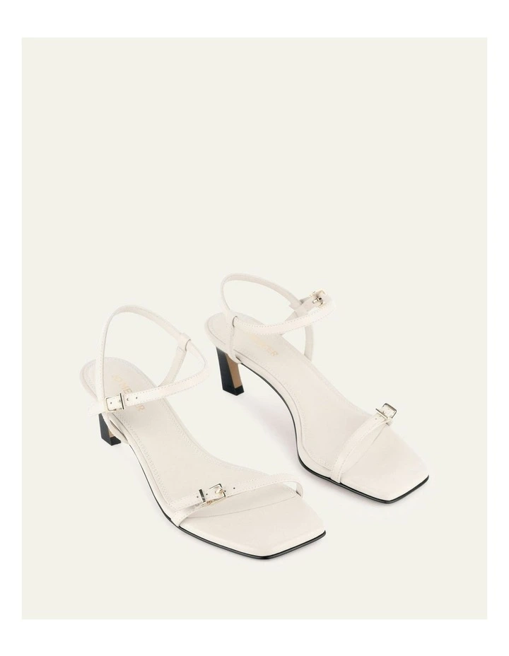 Gianni Mid Heel Sandals in Off White image 3