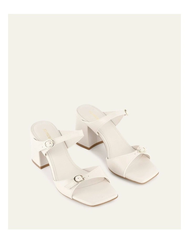 Spencer Mid Heel Sandals in Off White image 3