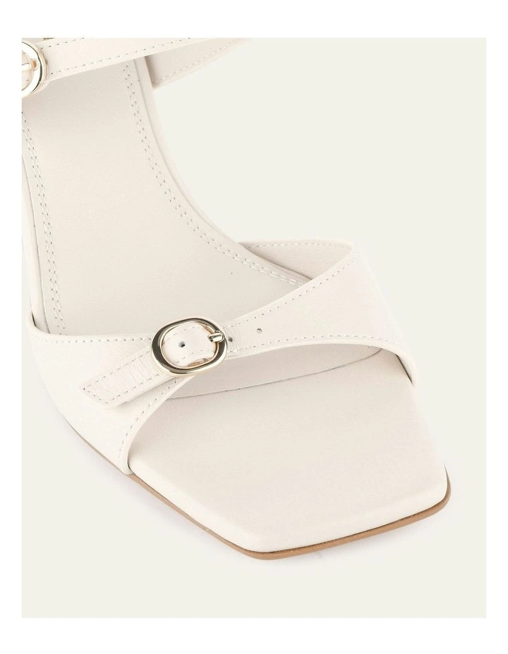 Spencer Mid Heel Sandals in Off White image 4
