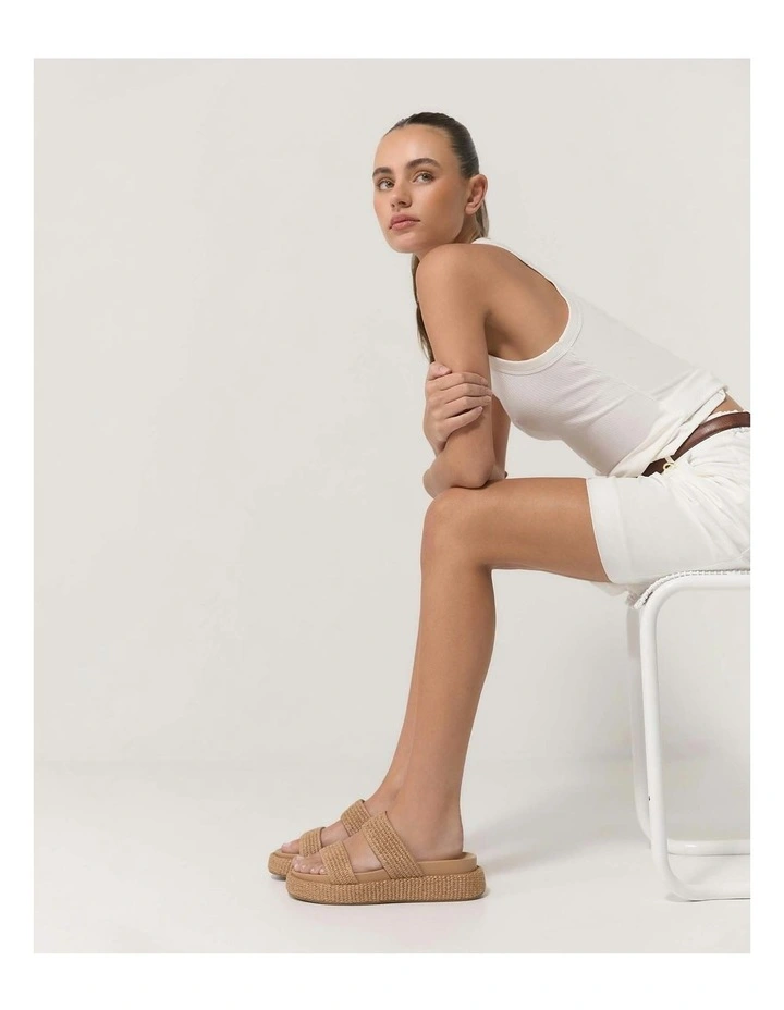 Marco Flat Sandals in Tan image 2
