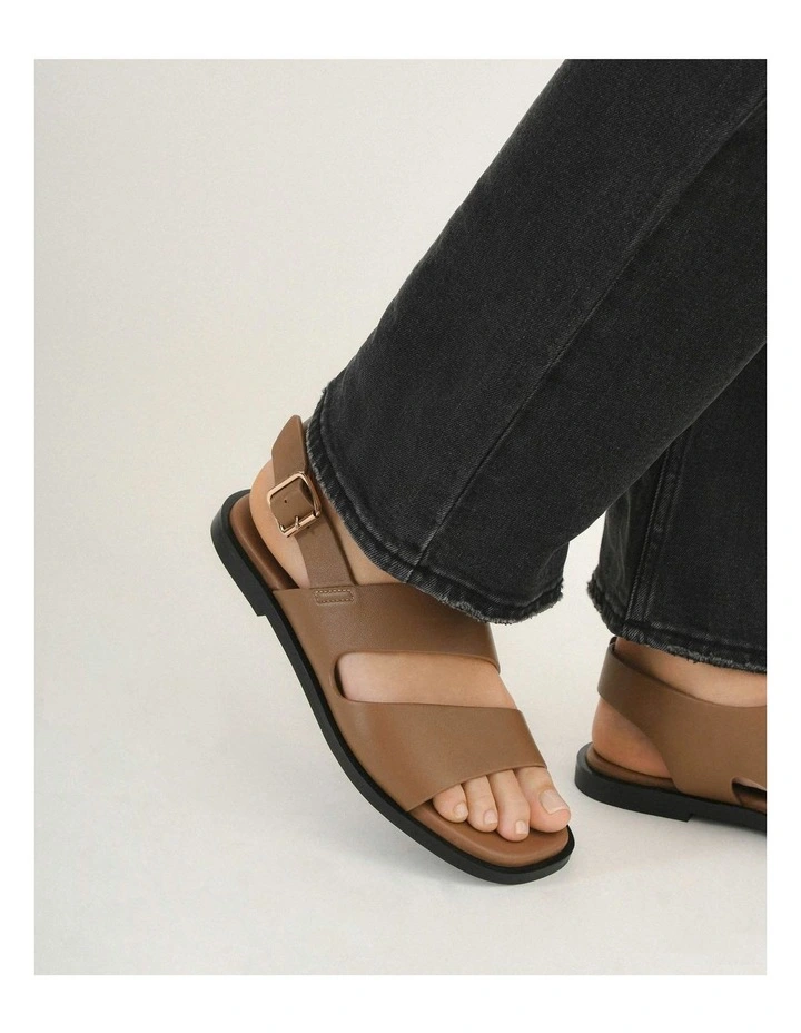Sadie Flat Sandals in Caramel image 2