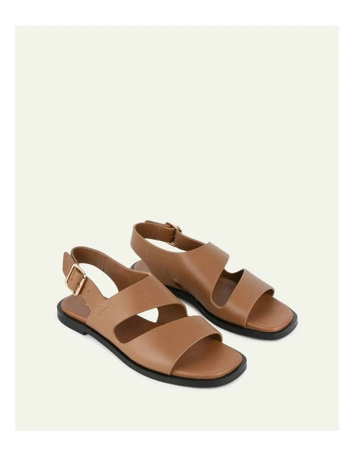 Sadie Flat Sandals in Caramel image 3