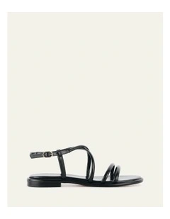 Catalina Flat Sandals in Black