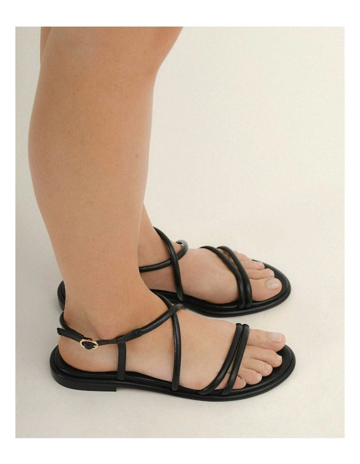 Catalina Flat Sandals in Black image 2
