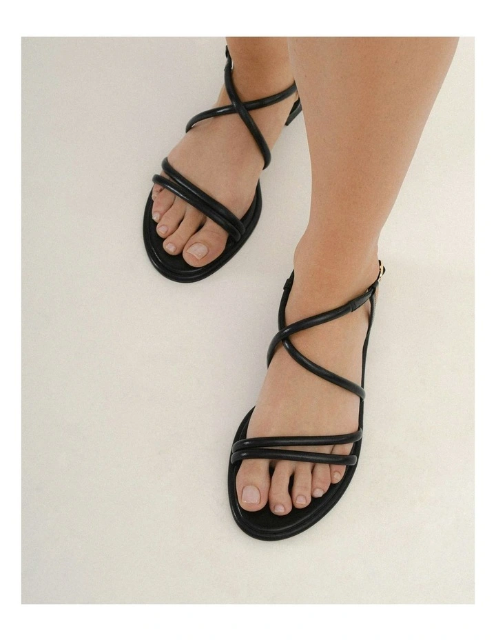 Catalina Flat Sandals in Black image 7