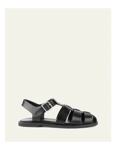 Finn Flat Sandals in Black