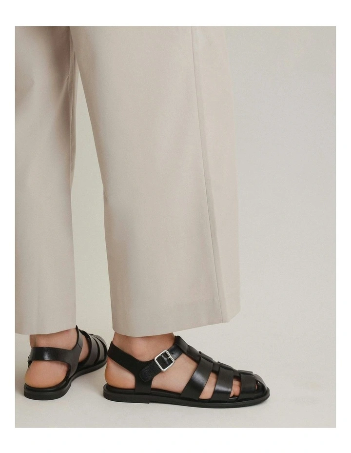 Finn Flat Sandals in Black image 2
