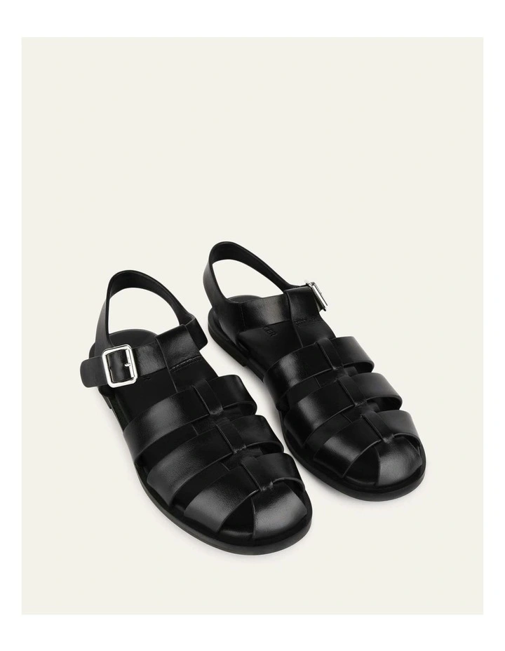 Finn Flat Sandals in Black image 3