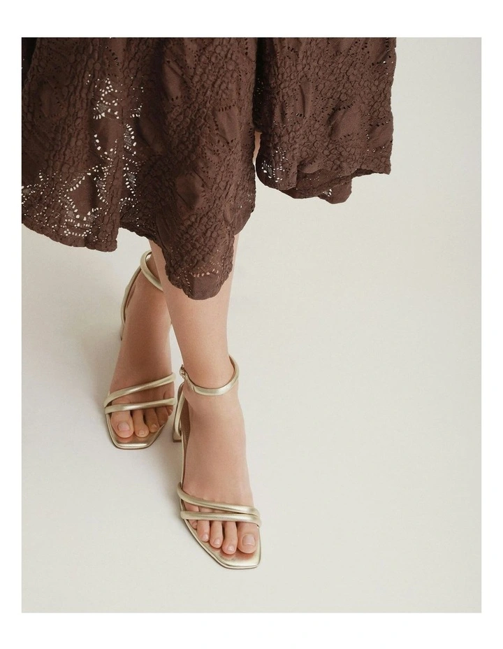Nino High Heel Sandals in Soft Gold image 7