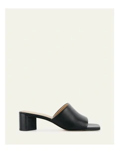 Herbie Mid Heel Sandals in Black