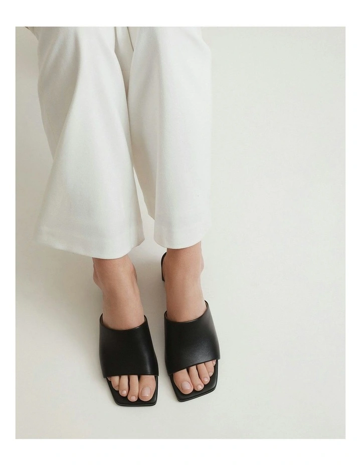 Herbie Mid Heel Sandals in Black image 2
