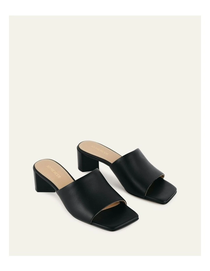 Herbie Mid Heel Sandals in Black image 3