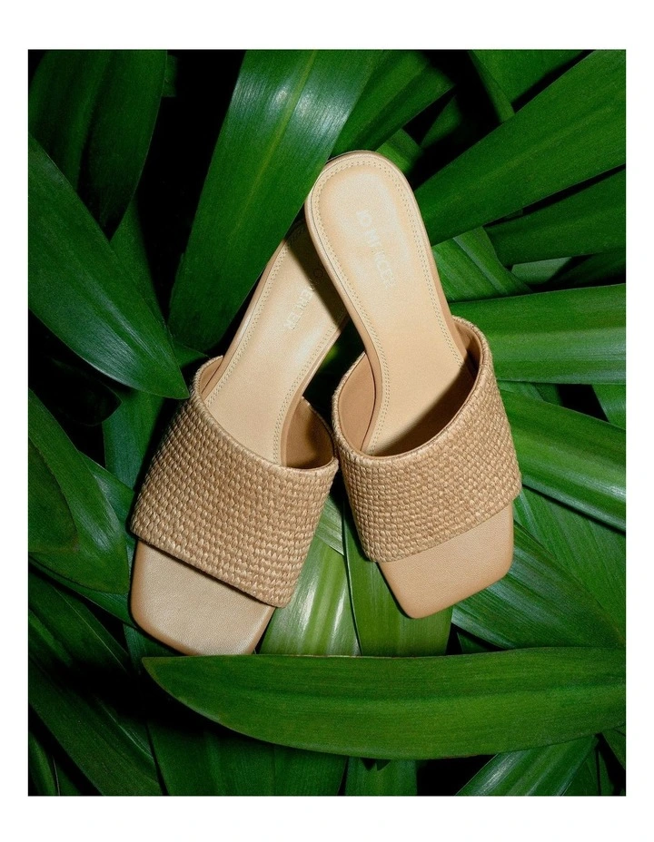 Herbie Mid Heel Sandals in Tan image 2