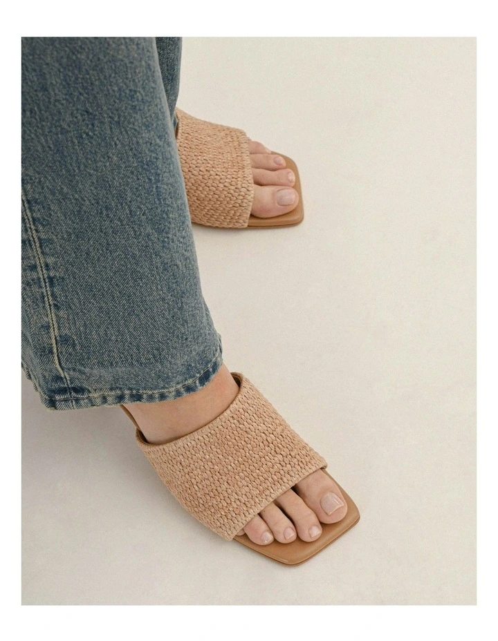 Herbie Mid Heel Sandals in Tan image 3