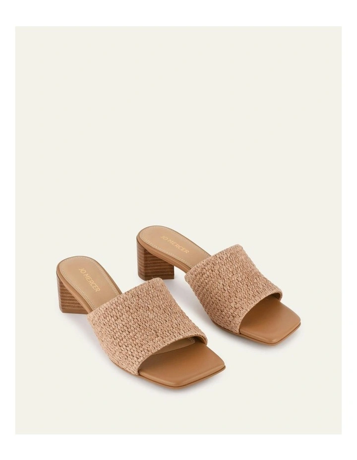 Herbie Mid Heel Sandals in Tan image 4