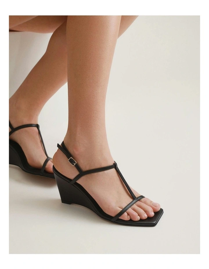 Ophelia Mid Heel Wedges in Black image 2