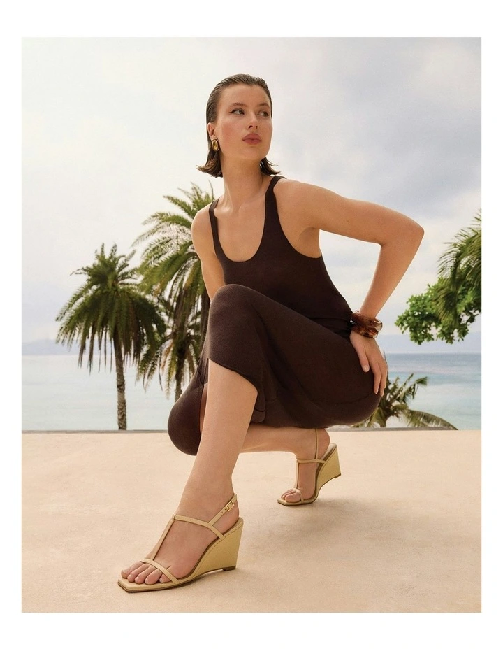 Ophelia Mid Heel Wedges in Butter image 2