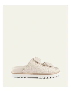 Verity Flat Sandals in Off White
