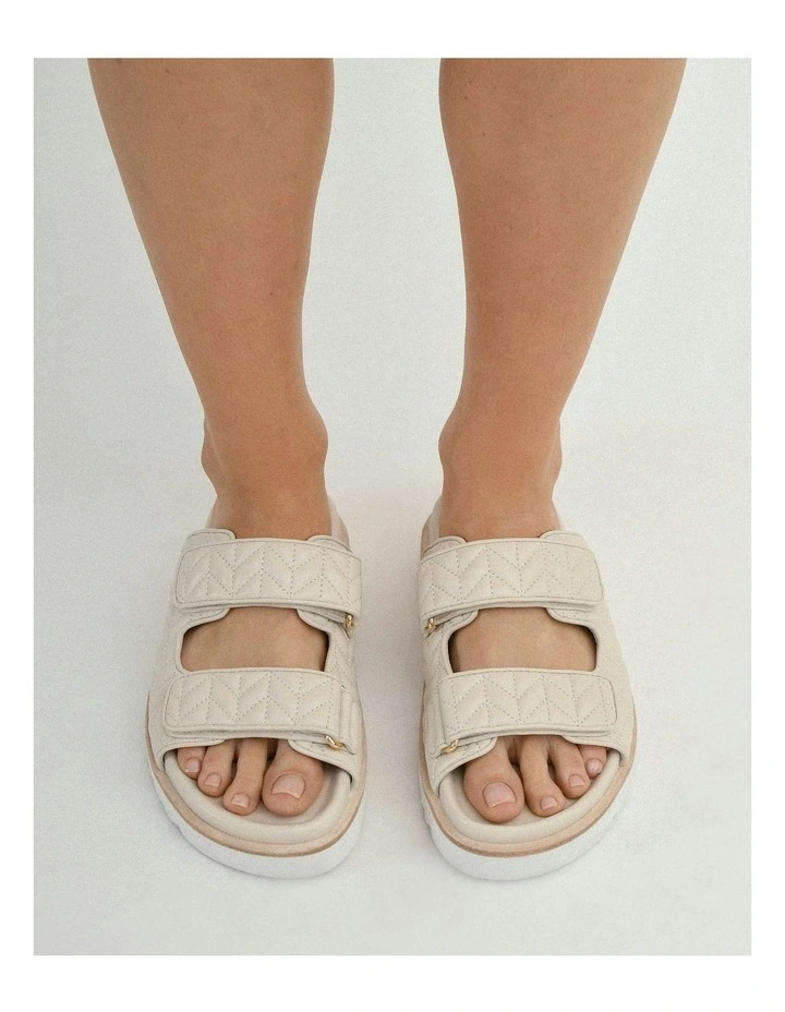 Verity Flat Sandals in Off White image 7