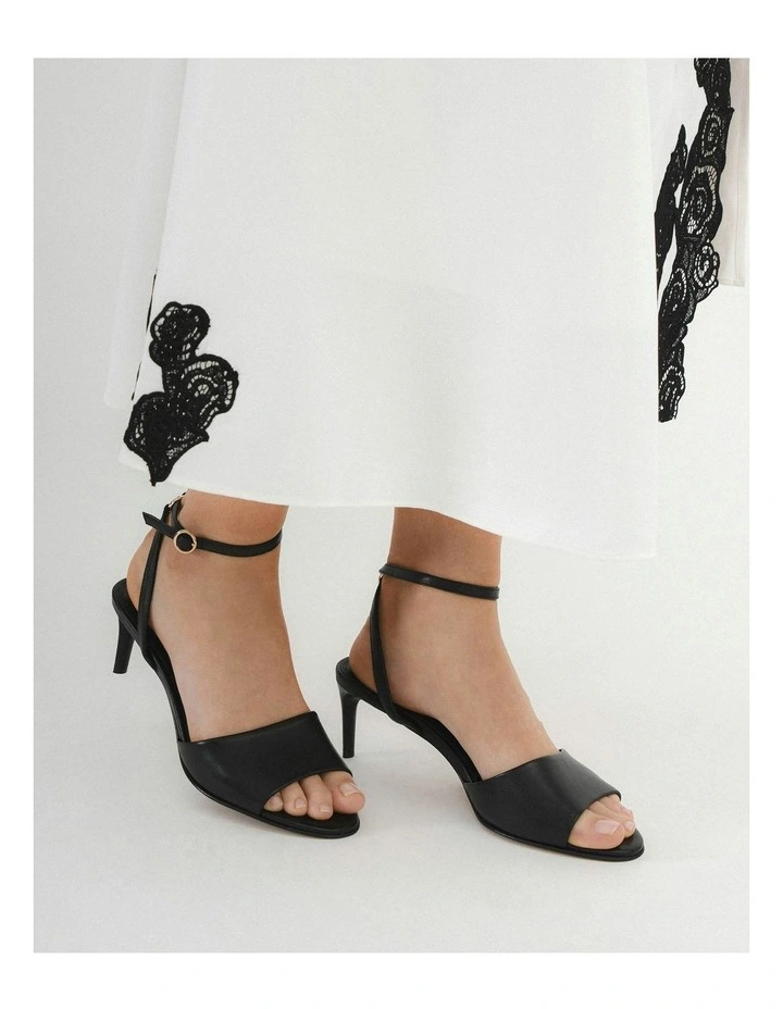 Tanya Mid Heel Sandals in Black image 2