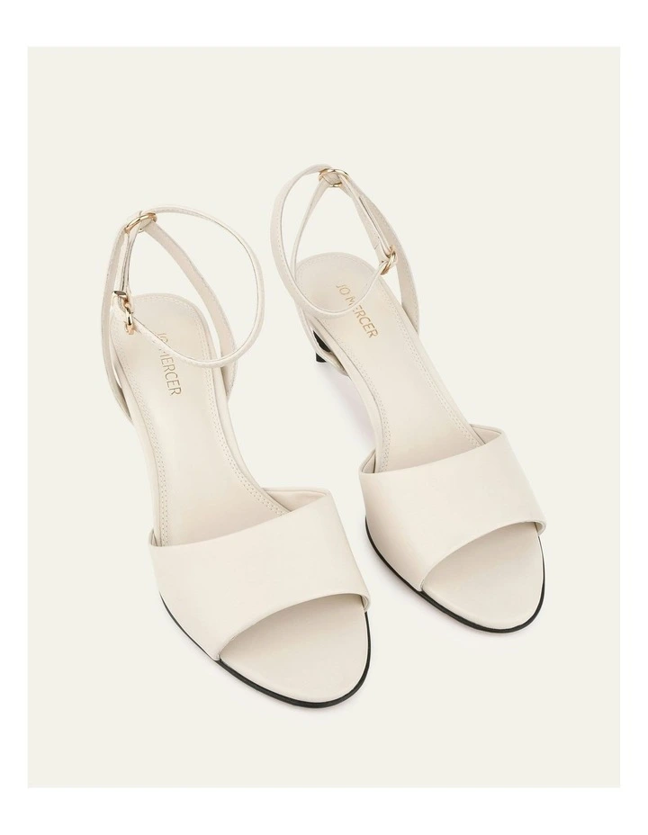 Tanya Mid Heel Sandals in Off White image 3