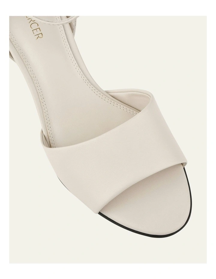 Tanya Mid Heel Sandals in Off White image 4