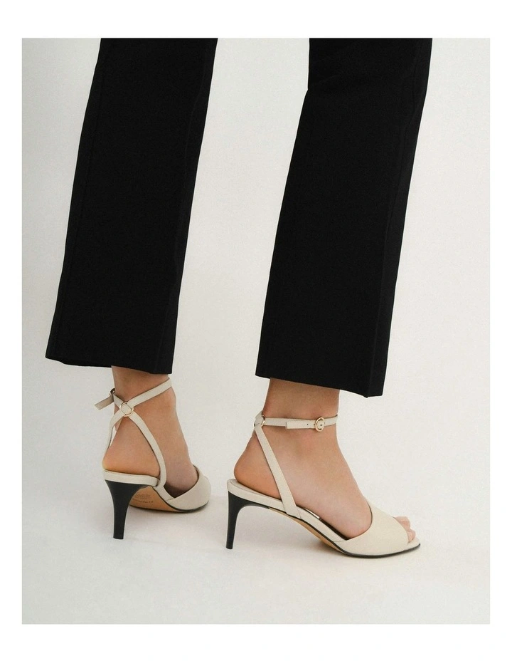 Tanya Mid Heel Sandals in Off White image 7