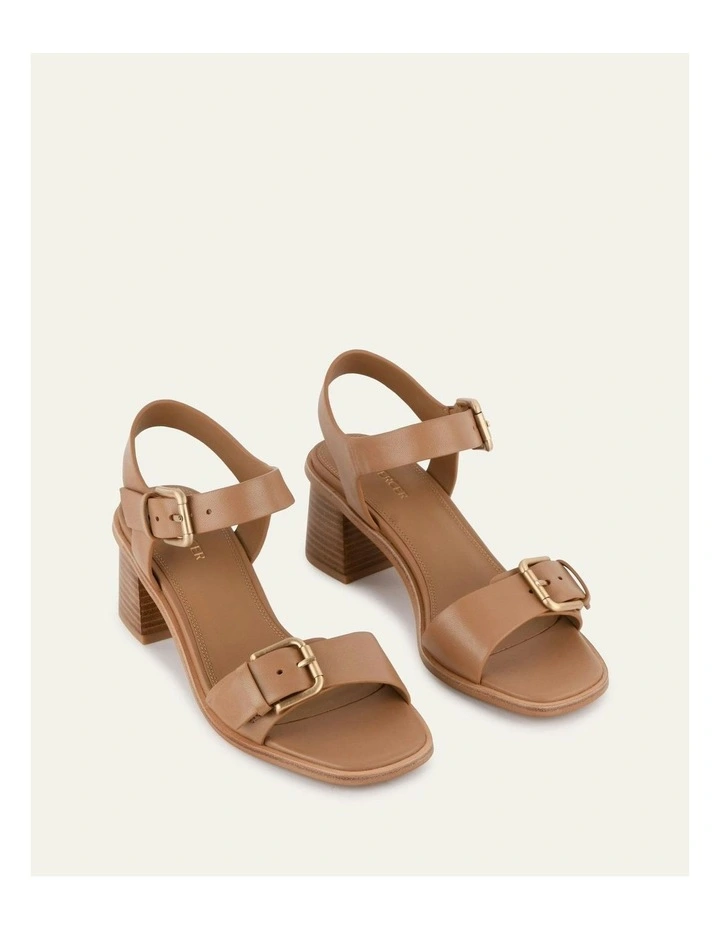 Winona Mid Heel Sandals in Tan image 2
