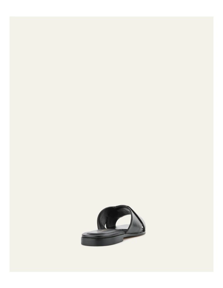 Cyra Flat Leather Sandals in Black image 5