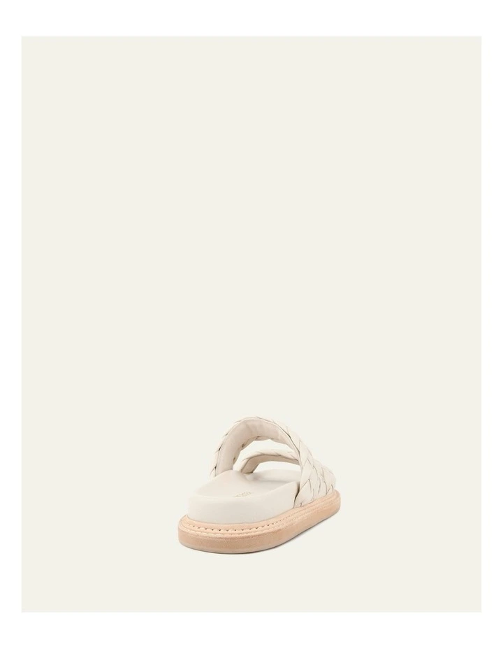 Vega Flat Leather Sandals in Off White image 5