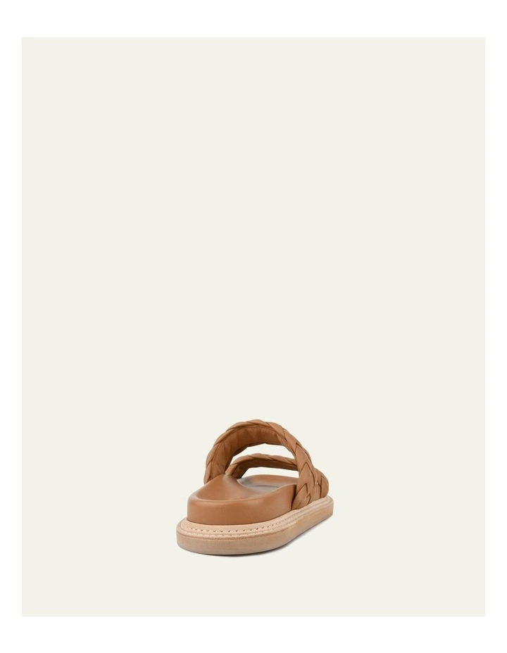 Vega Flat Leather Sandals in Brown image 5