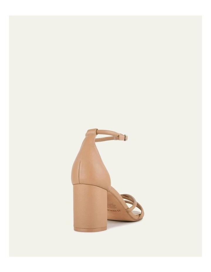 Nicola Mid Heel Leather Sandals in Tan image 4