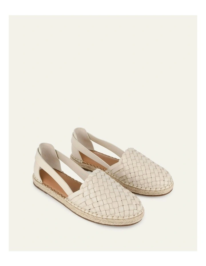 Opal Flat Leather Espadrilles in Off White image 2