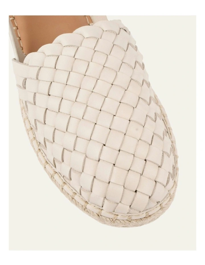 Opal Flat Leather Espadrilles in Off White image 3