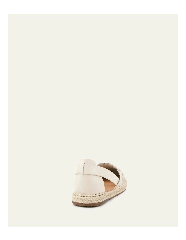Opal Flat Leather Espadrilles in Off White image 4